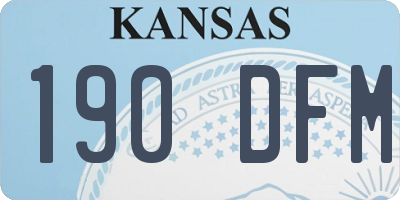 KS license plate 190DFM