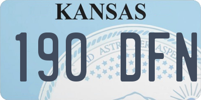 KS license plate 190DFN