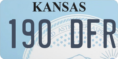 KS license plate 190DFR