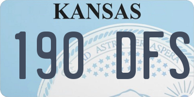 KS license plate 190DFS