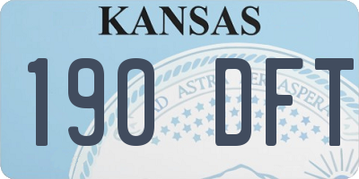 KS license plate 190DFT