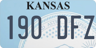 KS license plate 190DFZ