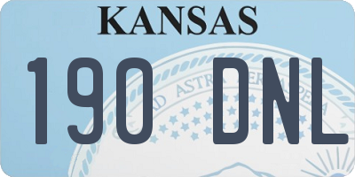 KS license plate 190DNL