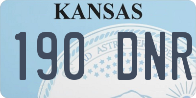 KS license plate 190DNR