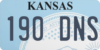 KS license plate 190DNS