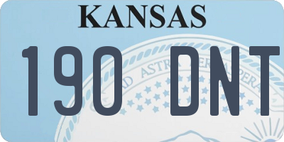 KS license plate 190DNT