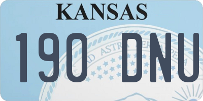 KS license plate 190DNU