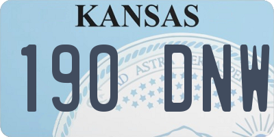 KS license plate 190DNW
