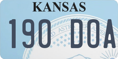 KS license plate 190DOA