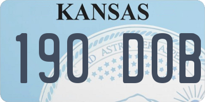 KS license plate 190DOB
