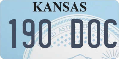 KS license plate 190DOC