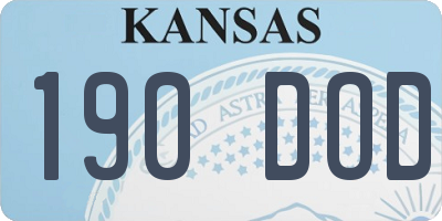 KS license plate 190DOD