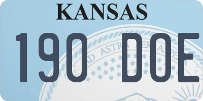 KS license plate 190DOE
