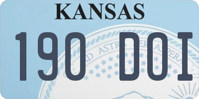 KS license plate 190DOI