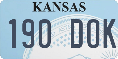 KS license plate 190DOK