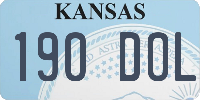 KS license plate 190DOL