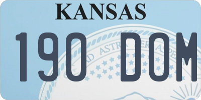 KS license plate 190DOM