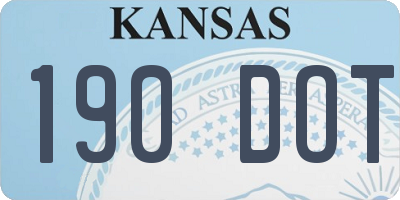 KS license plate 190DOT