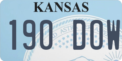 KS license plate 190DOW