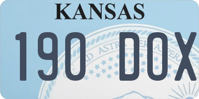 KS license plate 190DOX