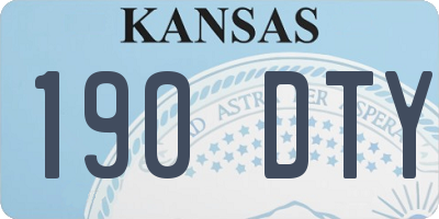 KS license plate 190DTY
