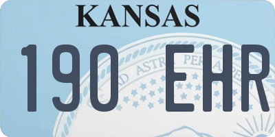 KS license plate 190EHR