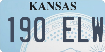 KS license plate 190ELW