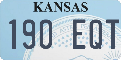 KS license plate 190EQT