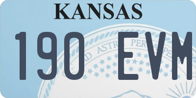 KS license plate 190EVM