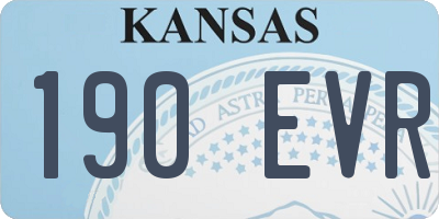 KS license plate 190EVR