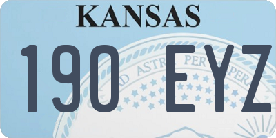 KS license plate 190EYZ