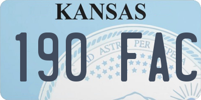 KS license plate 190FAC
