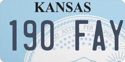 KS license plate 190FAY
