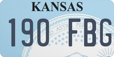 KS license plate 190FBG