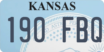 KS license plate 190FBQ
