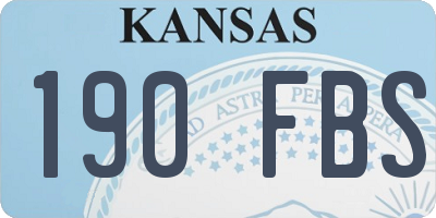 KS license plate 190FBS