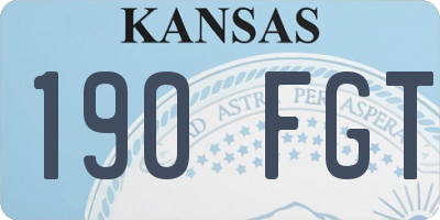 KS license plate 190FGT