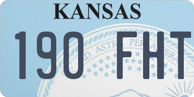 KS license plate 190FHT