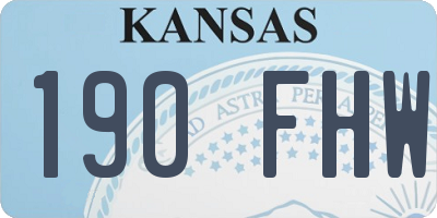KS license plate 190FHW