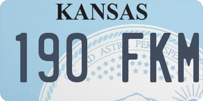 KS license plate 190FKM