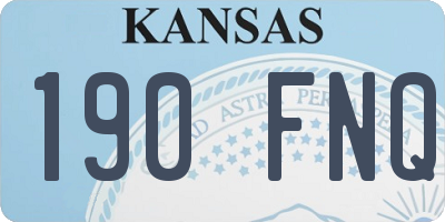 KS license plate 190FNQ