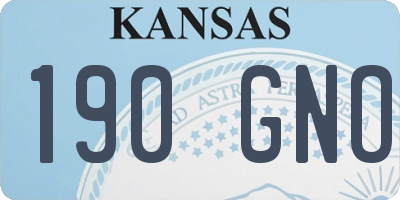 KS license plate 190GNO