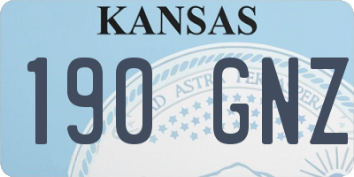 KS license plate 190GNZ
