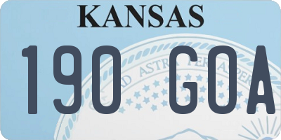 KS license plate 190GOA
