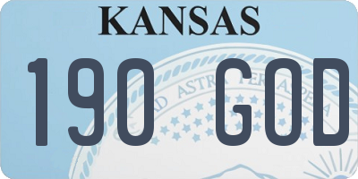 KS license plate 190GOD