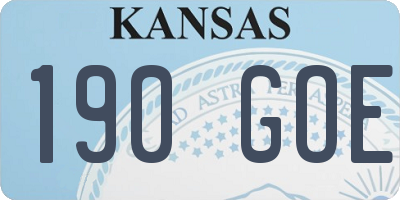 KS license plate 190GOE
