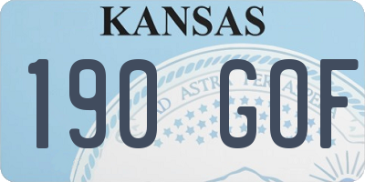 KS license plate 190GOF