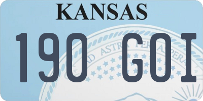 KS license plate 190GOI