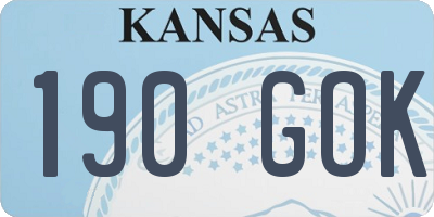 KS license plate 190GOK