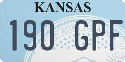 KS license plate 190GPF